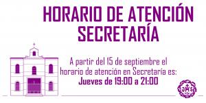 Horario de Secretaría