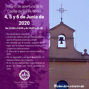 Horario de apertura Capilla de Santa Nonia